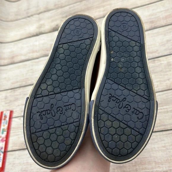 Cat & Jack Brown and Navy Blue Zipper Sneakers Size 12 - Picture 3 of 5